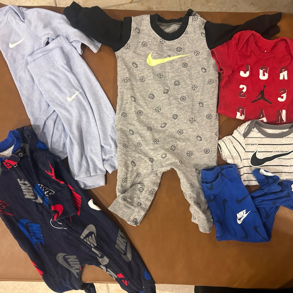 Nike Baby Apparel Set in Blue, Red, and Gray